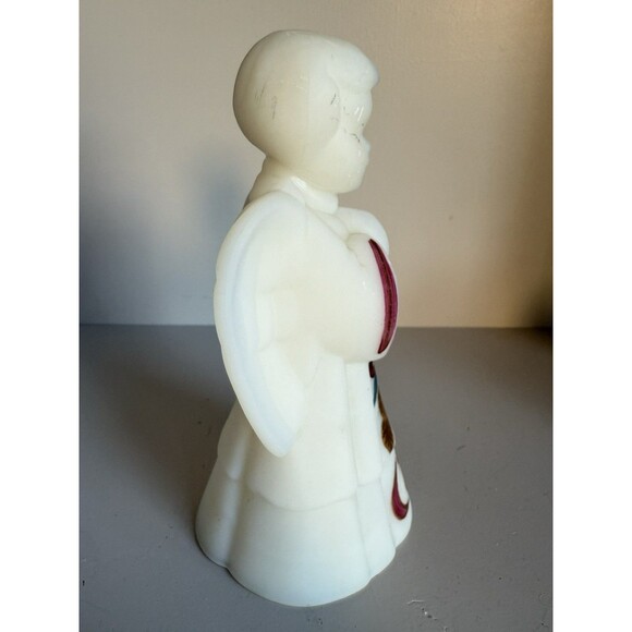 Fenton Frosted Glass Angel Hand Painted Artists Signed 6” Christmas - Picture 4 of 6
